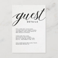 Simple Modern Typography Guest Information