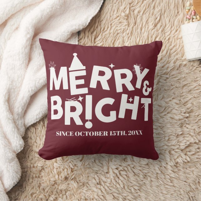 Simple Modern Typography Happy Christmas Party Cushion (Blanket)