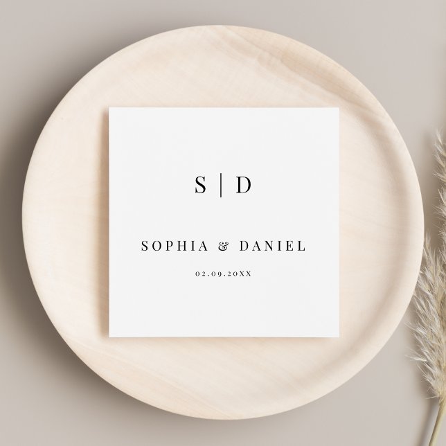 Simple Modern Typography Monogram Wedding Napkin (Creator Uploaded)