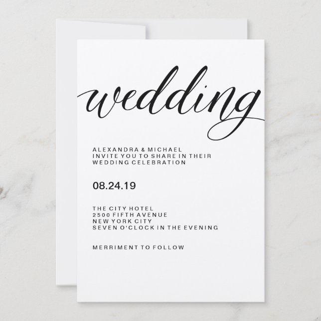 Simple Modern Typography on Kraft Paper Invitation (Front)