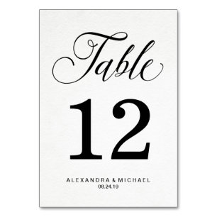 Simple Modern Typography on Watercolor Paper Table Number