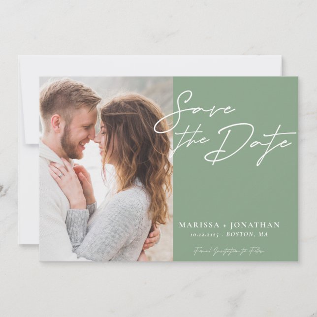Simple Modern Typography Photo  Save The Date (Front)