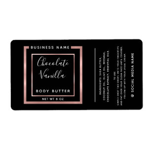 Simple modern typography rose gold frame label
