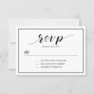 Simple Modern Typography RSVP Insert Card