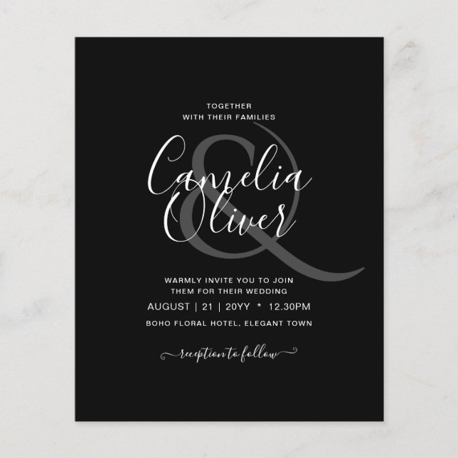 Simple Modern Typography Themed Colorways Wedding Flyer (Front)