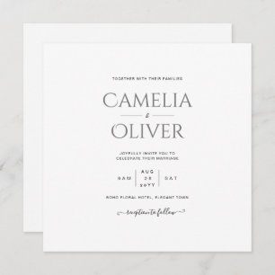 Simple Modern Typography Themed Colorways Wedding Invitation