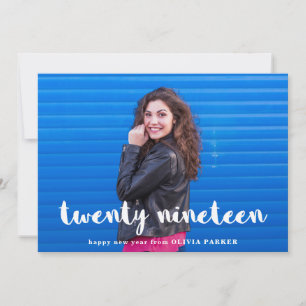 Simple Modern Typography   Twenty Nineteen Photo Holiday Card