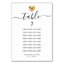 Simple Modern Typography Wedding Table Number