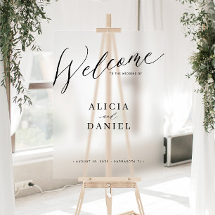 Simple modern typography wedding welcome sign