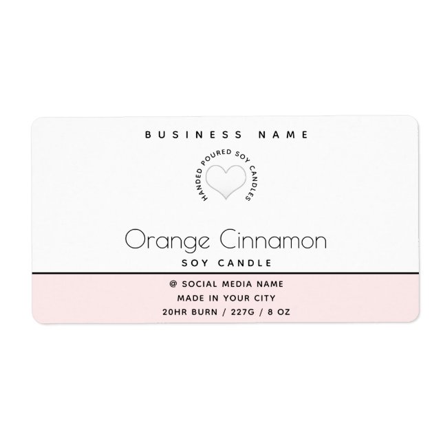 Simple modern  typography white heart  candle (Front)