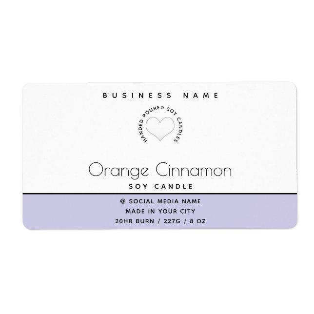 Simple modern  typography white heart  candle (Front)