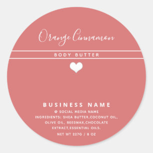 Simple modern typography white heart classic ro round sticker