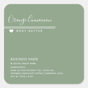 Simple modern  typography white heart  product   square sticker