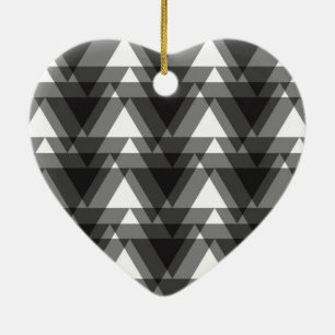 Simple, modern, urban, bold transparent triangles ceramic ornament