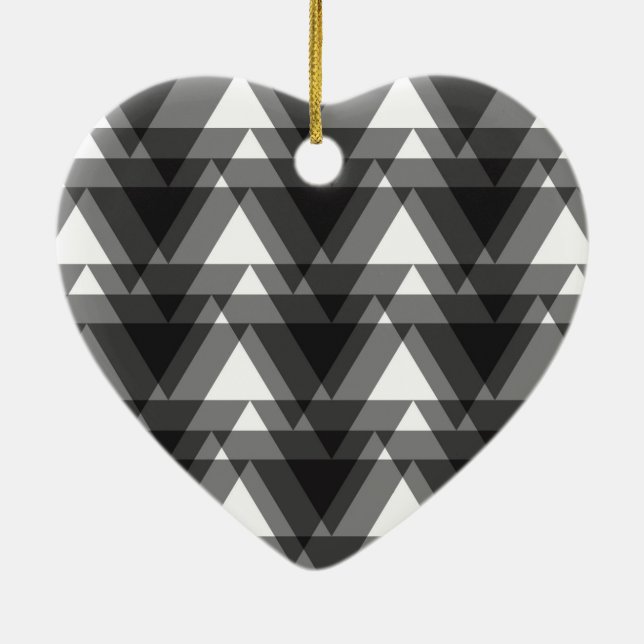 Simple, modern, urban, bold transparent triangles ceramic ornament (Back)
