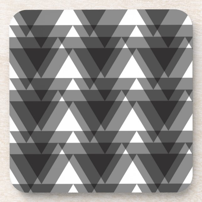 Simple, modern, urban, bold transparent triangles coaster (Front)