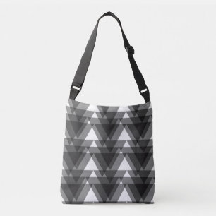 Simple, modern, urban, bold transparent triangles crossbody bag