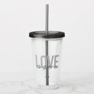 Simple, modern, urban, cool design Love Arizona Acrylic Tumbler