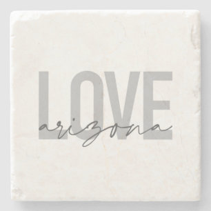 Simple, modern, urban, cool design Love Arizona Stone Coaster