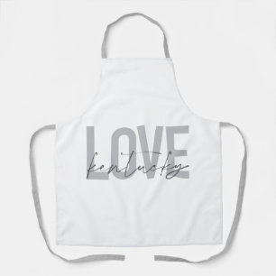 Simple, modern, urban, cool design Love Kentucky Apron
