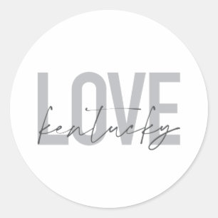 Simple, modern, urban, cool design Love Kentucky Classic Round Sticker
