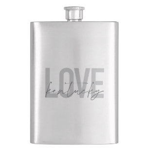 Simple, modern, urban, cool design Love Kentucky Hip Flask