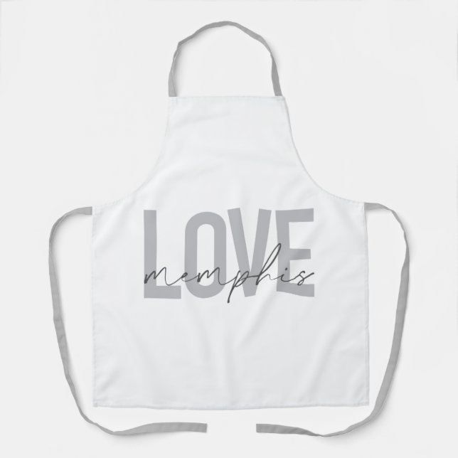 Simple, modern, urban, cool design Love Memphis Apron (Front)