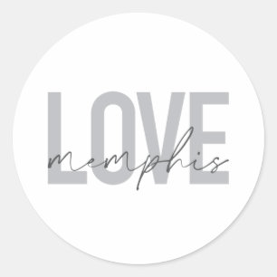 Simple, modern, urban, cool design Love Memphis Classic Round Sticker