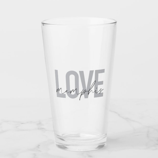 Simple, modern, urban, cool design Love Memphis Glass (Front)