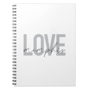 Simple, modern, urban, cool design Love Memphis Notebook