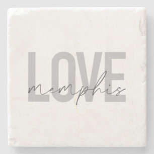 Simple, modern, urban, cool design Love Memphis Stone Coaster