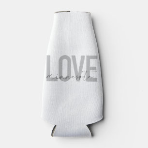 Simple, modern, urban, cool design Love Minnesota Bottle Cooler