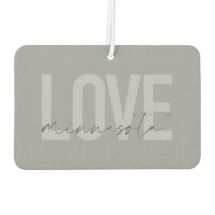 Simple, modern, urban, cool design Love Minnesota Car Air Freshener