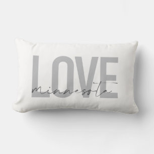 Simple, modern, urban, cool design Love Minnesota Lumbar Cushion