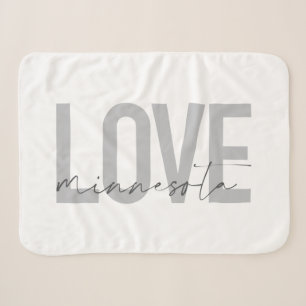 Simple, modern, urban, cool design Love Minnesota Sherpa Blanket