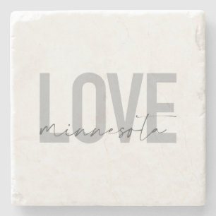 Simple, modern, urban, cool design Love Minnesota Stone Coaster