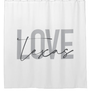 Simple, modern, urban, cool design Love Texas Shower Curtain