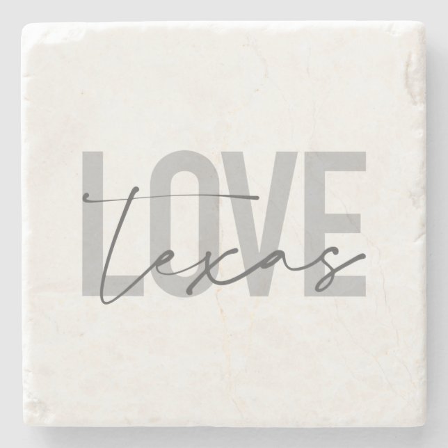 Simple, modern, urban, cool design Love Texas Stone Coaster (Front)