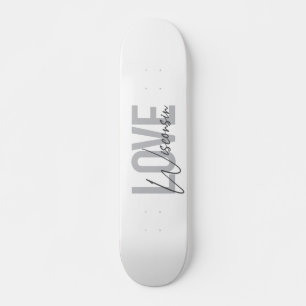 Simple, modern, urban, cool design Love Wisconsin Skateboard