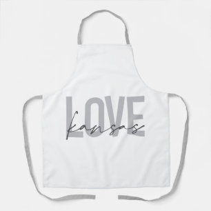 Simple, modern, urban, cool design of Love Kansas Apron