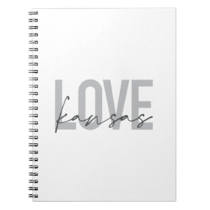 Simple, modern, urban, cool design of Love Kansas Notebook