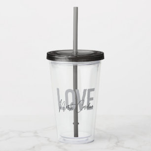 Simple, modern, urban design Love North Carolina Acrylic Tumbler