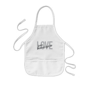 Simple, modern, urban design Love San Francisco Kids Apron