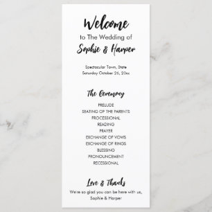 Simple Modern Versatile Casual Black & White Program