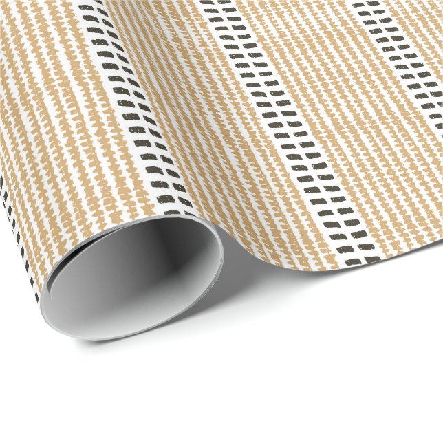 Simple modern versatile stripes yellow black contr wrapping paper (Roll Corner)
