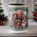 Simple Modern Vintage Typography Christmas Photo Mug<br><div class="desc">A charming and unique modern vintage Christmas photo mug designed with cosy typography and a layered border in spiced plum and cream. Customise with a family photo for precious memories for years to come!</div>
