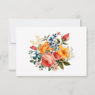 Simple Modern Watercolor Floral Flat Card