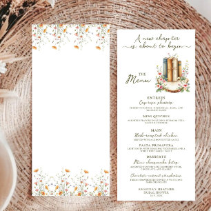 Simple Modern Watercolor Storybook Bridal Shower  Menu