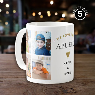 Simple Modern We Love You Abuelo 8 Photo Collage  Coffee Mug