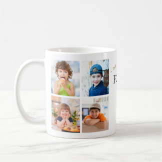 Simple Modern We Love You Poppy 8 Photo Collage Coffee Mug